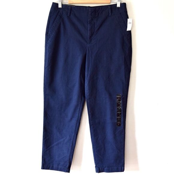 BANANA REPUBLIC Slim Flat Front Chino, Navy Blue, Size 14 - Picture 4 of 12